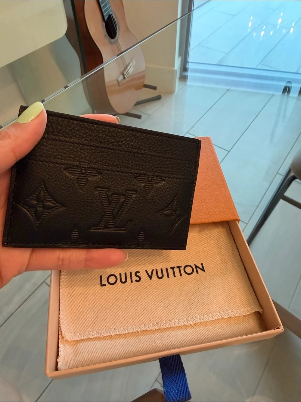 Louis Vuitton Black Monogram Shadow Double Card Holder
